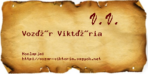 Vozár Viktória névjegykártya